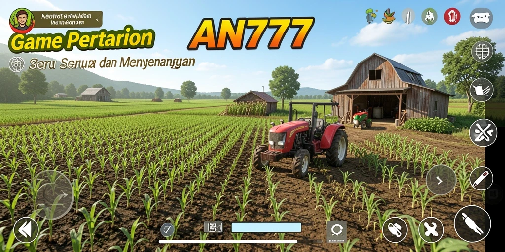 Screenshot gameplay AN777 menunjukkan pengalaman bertani yang menarik dan interaktif.