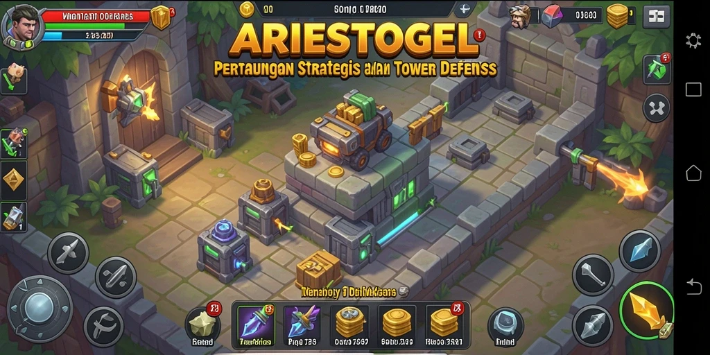 Gameplay seru ARIESTOGEL dengan strategi Tower Defense yang menantang.