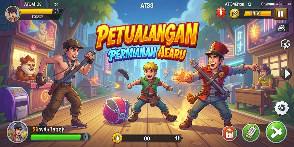 Tampilan screenshot ATOM138 dengan aksi gameplay Arcade yang seru.