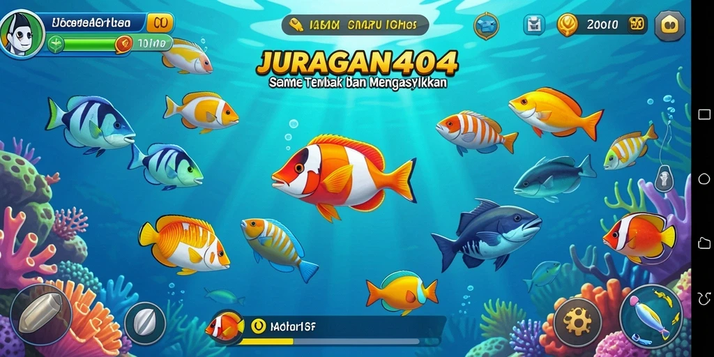 Tampilan gameplay JURAGAN404 yang menegangkan saat menembak ikan.
