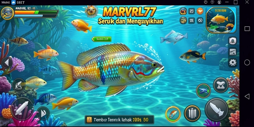 Tampilan gameplay MARVRL77 yang seru dalam Tembak Ikan.