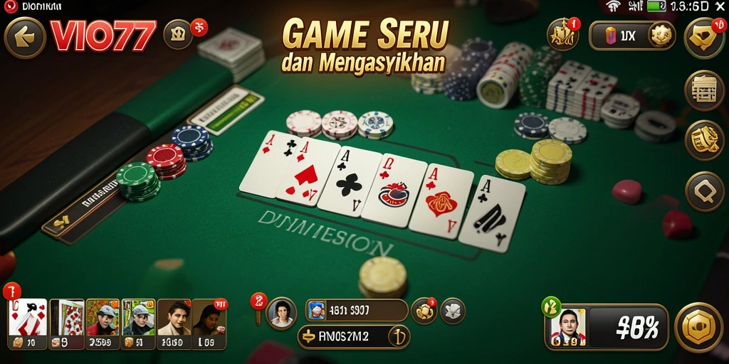 Tampilan gameplay seru di VIO77 saat bermain Domino.